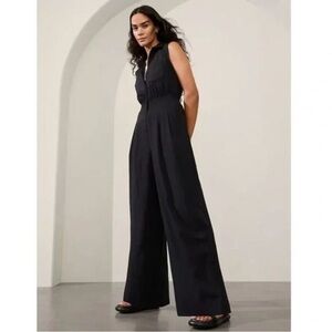 Athleta Black Sleeveless Wide Leg Jumpsuit